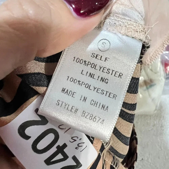 Fashion Nova Womens Brown Tiger Print Wide Leg Pants Small High Waist Pockets - Picture 14 of 15